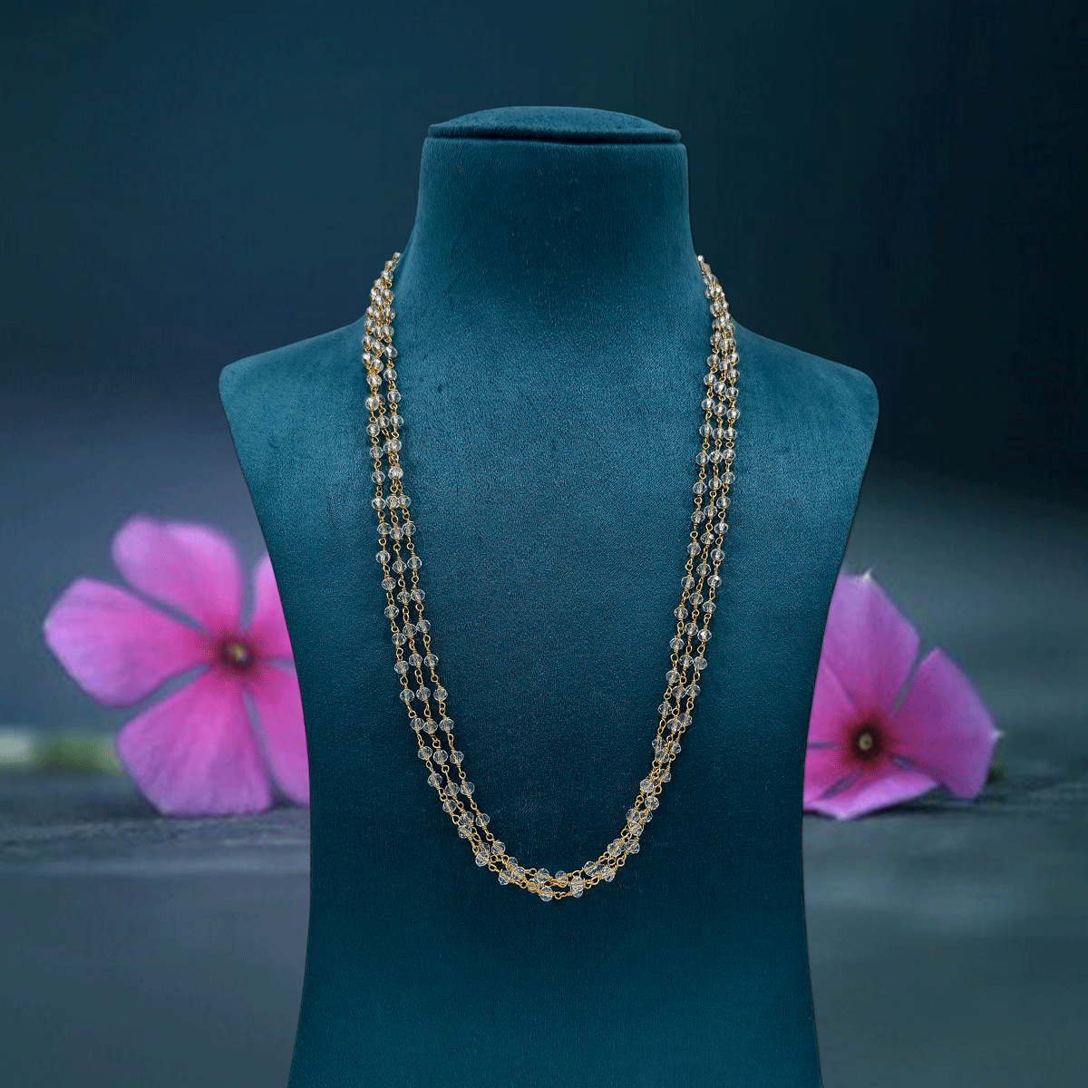 Golden Layers Multi Colour Beaded Chain