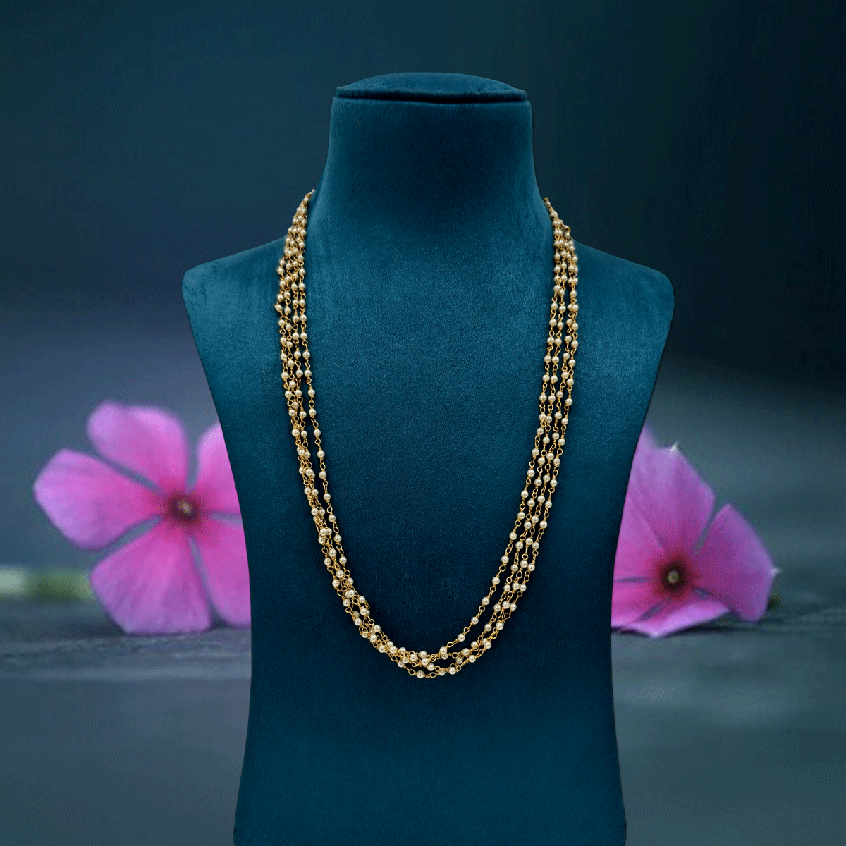 Golden Layers Multi Colour Beaded Chain