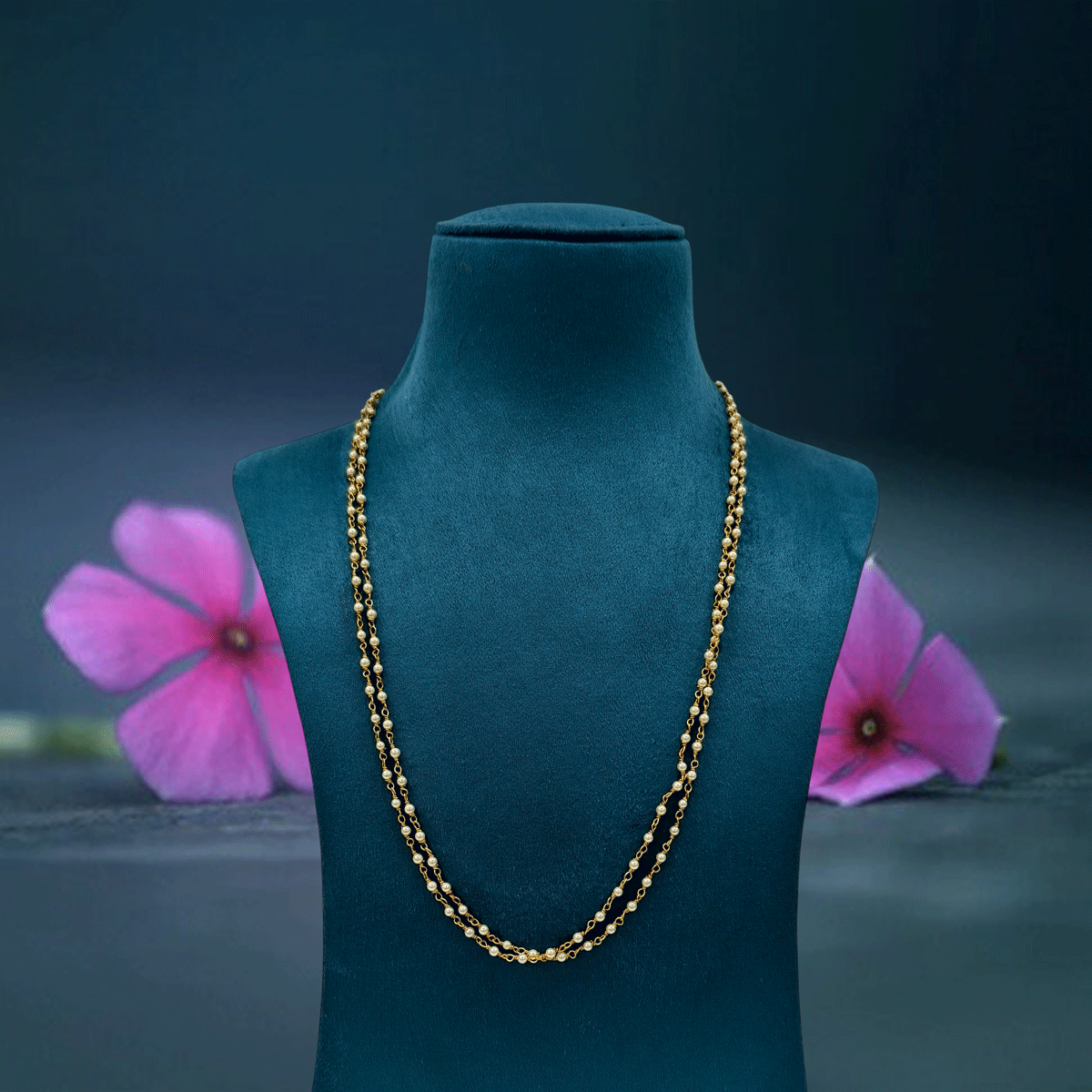 Golden Layers Multi Colour Beaded Chain