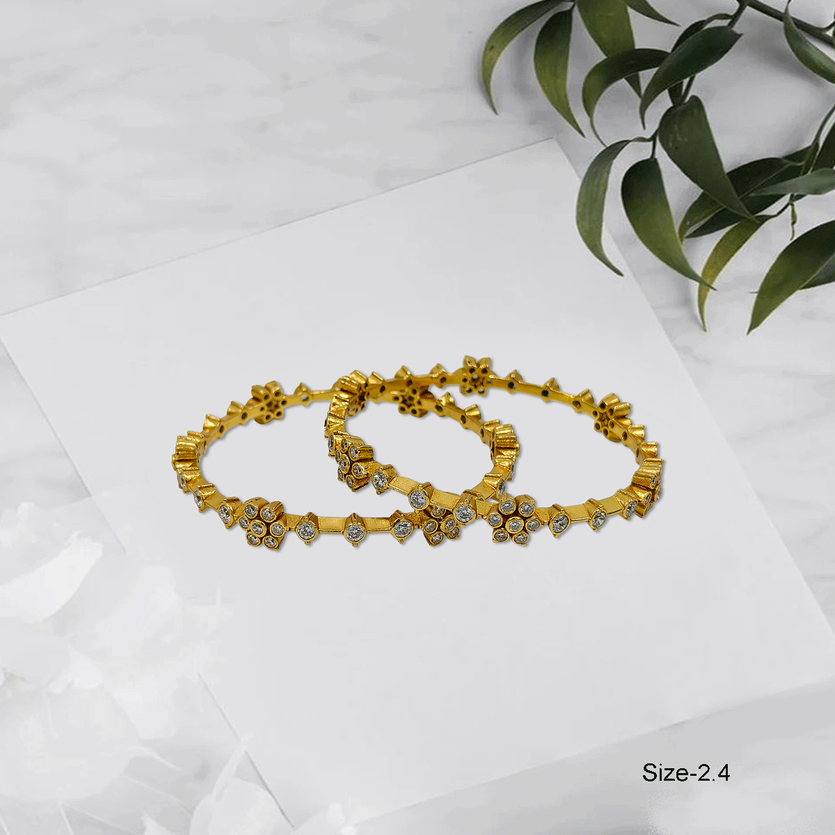 Radiant Royale White Stone Bangles