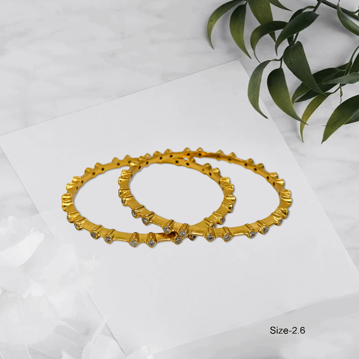 Radiant Royale White Stone Bangles