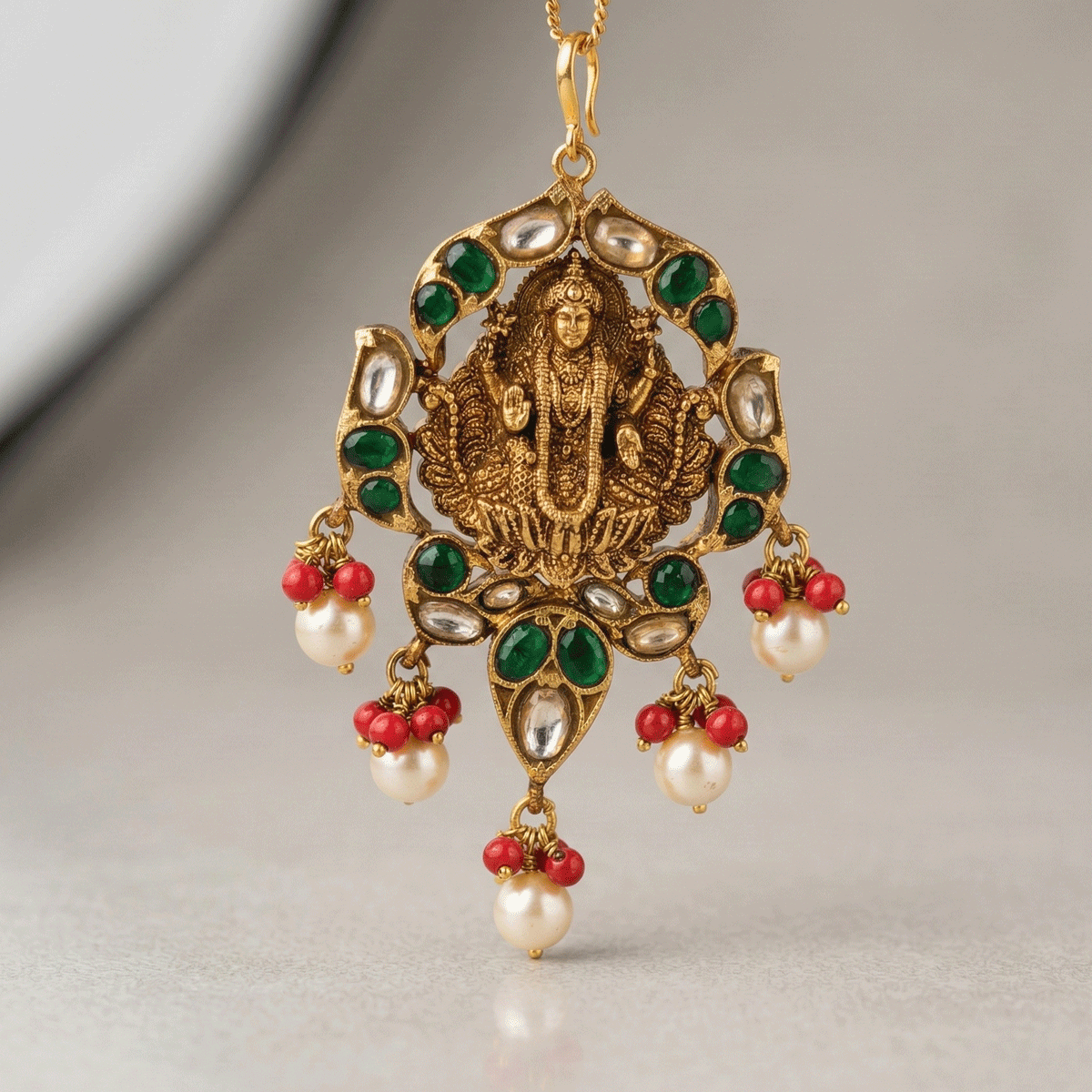 Dazzling 3D Kundan Pendant
