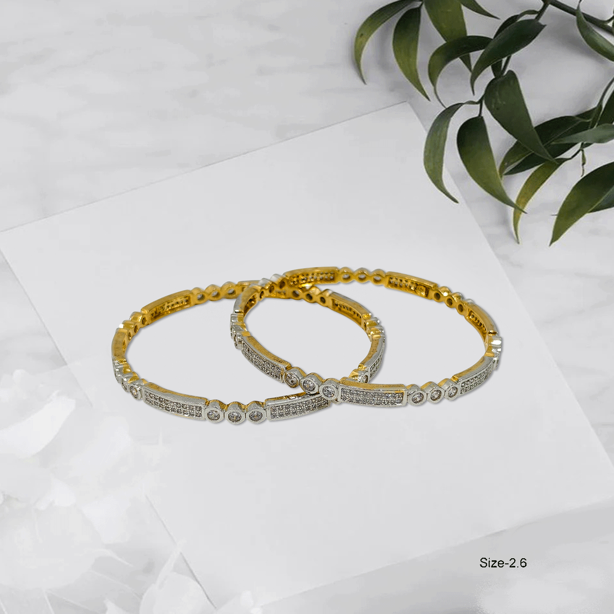 Radiant Royale White Stone Bangles