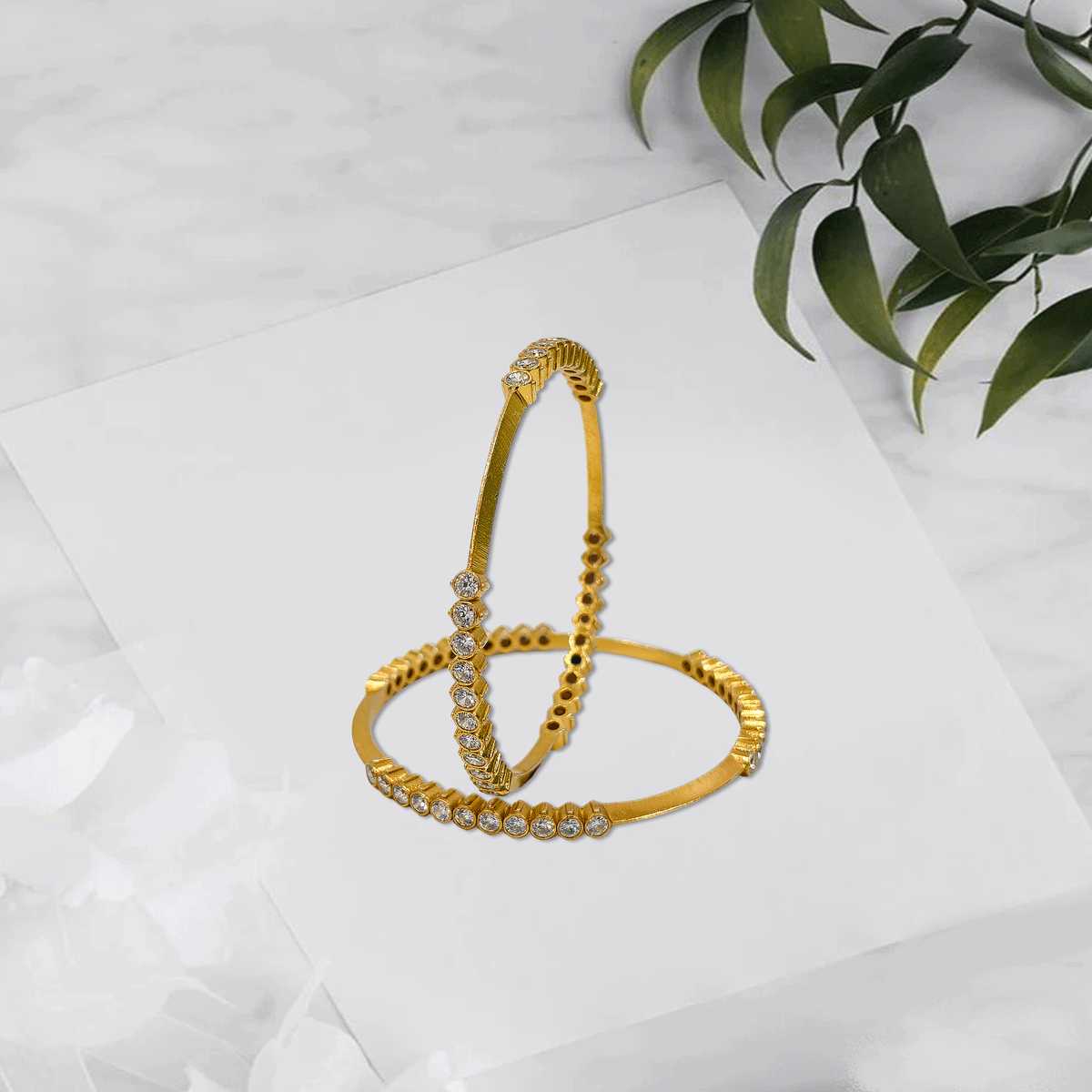 Radiant Royale White Stone Bangles