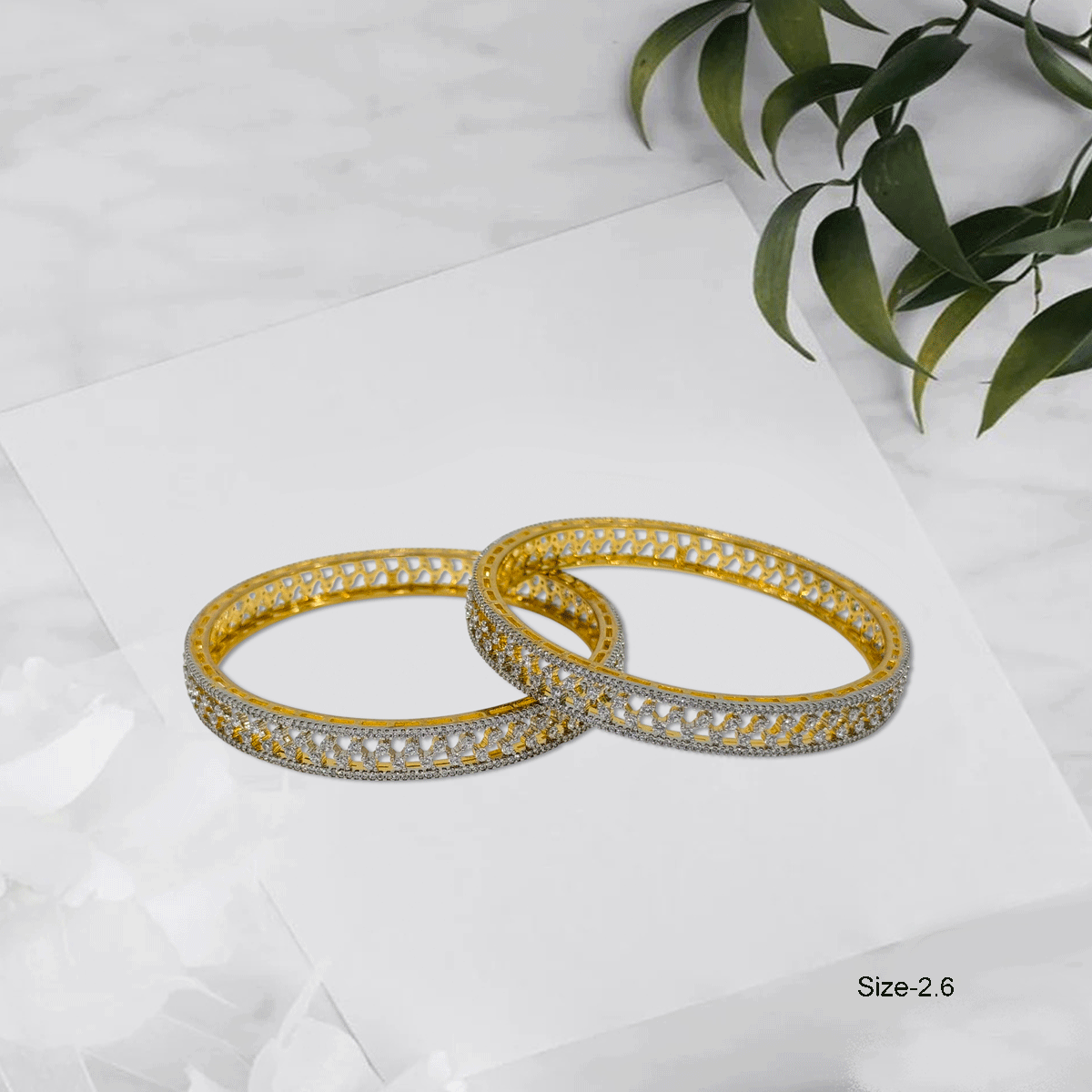 Radiant Royale White Stone Bangles