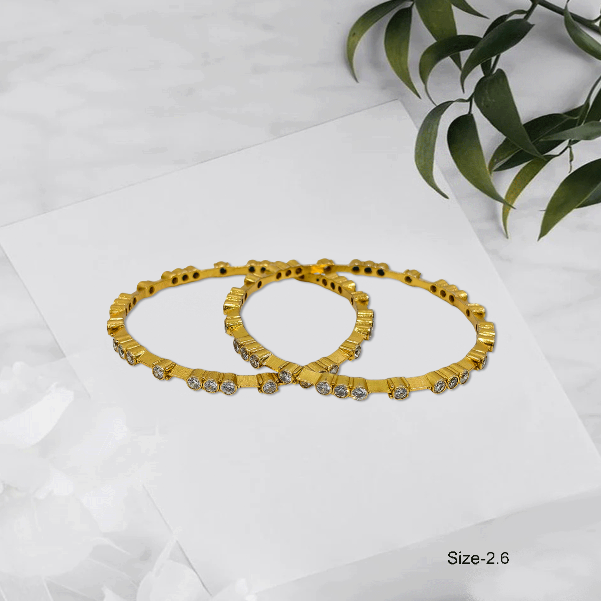 Radiant Royale White Stone Bangles