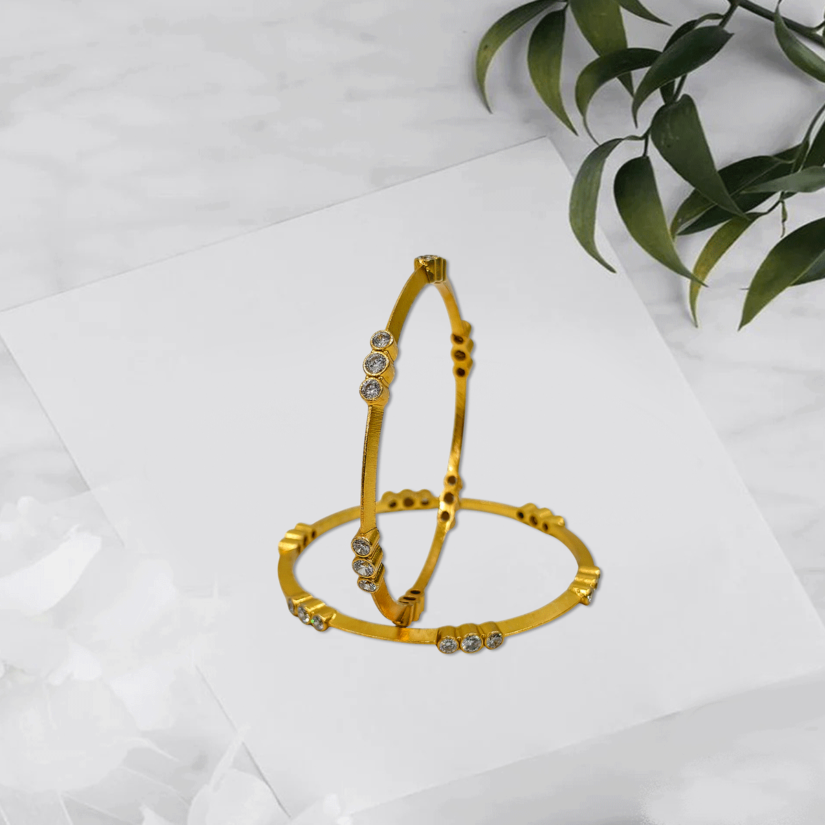 Radiant Royale White Stone Bangles