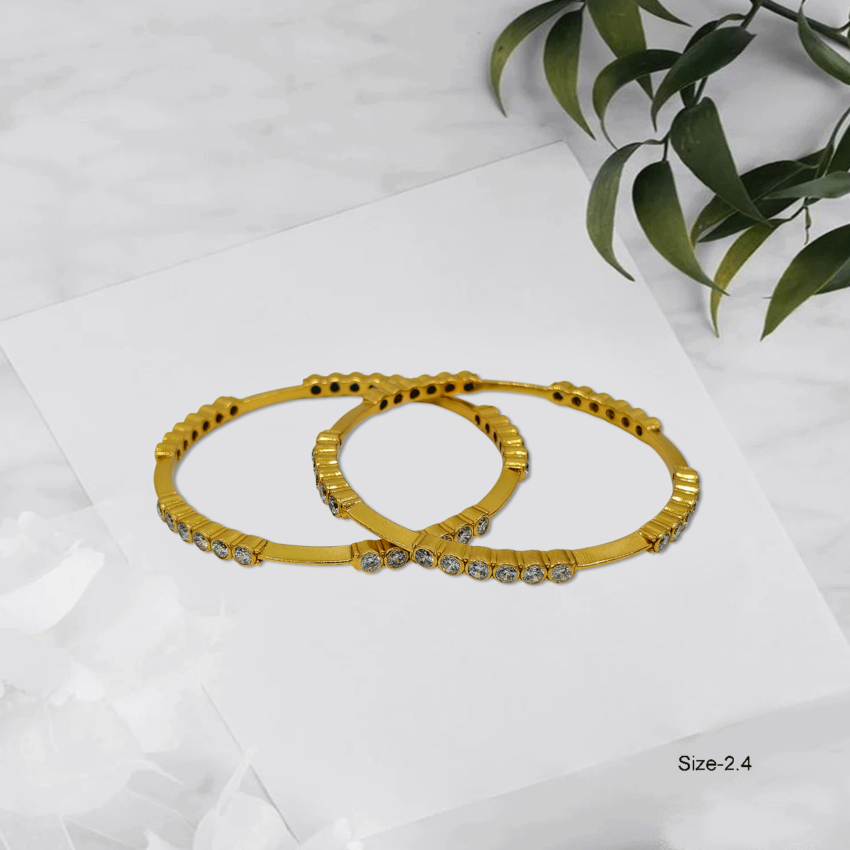 Radiant Royale White Stone Bangles