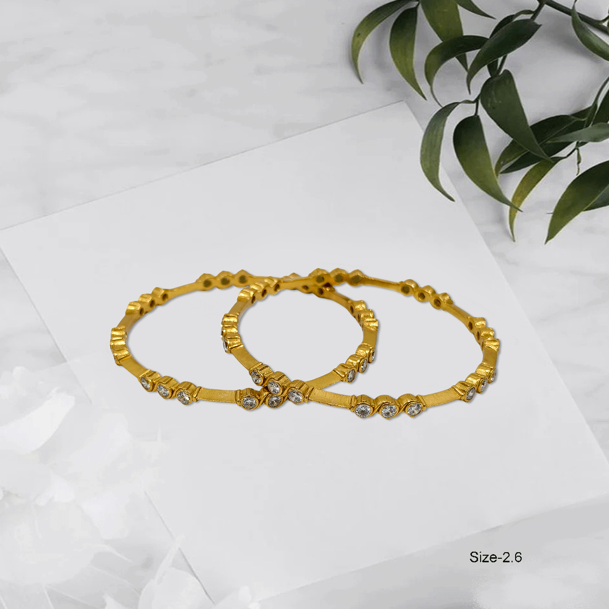 Radiant Royale White Stone Bangles