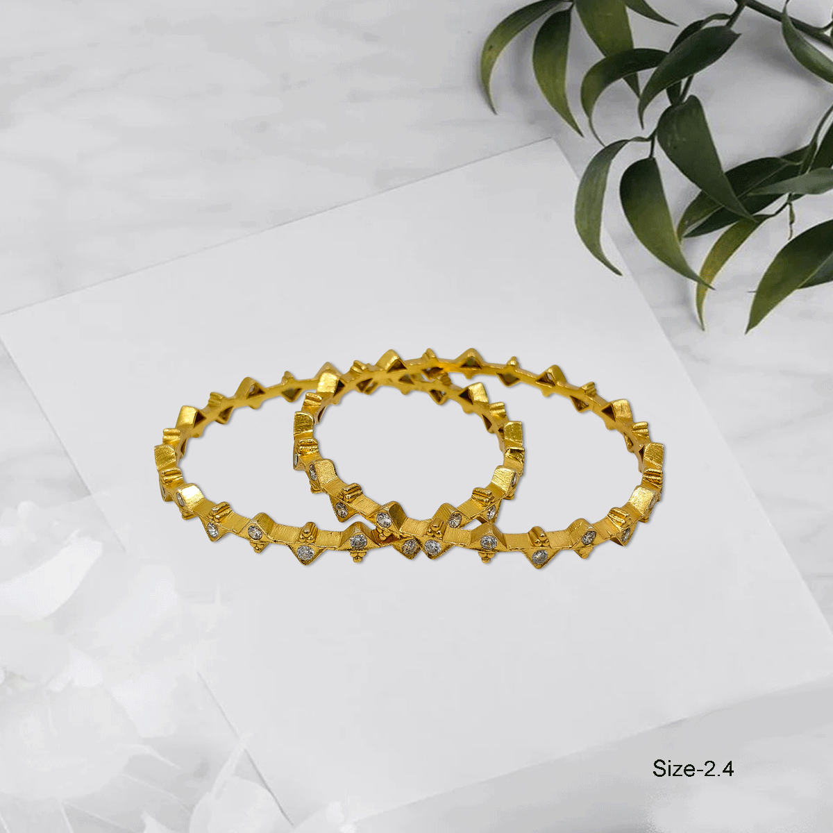 Radiant Royale White Stone Bangles