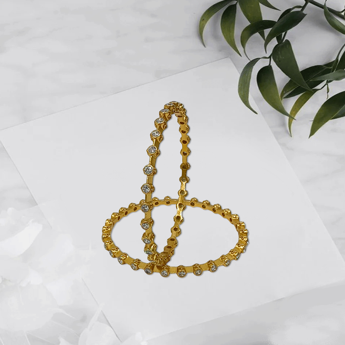 Radiant Royale White Stone Bangles