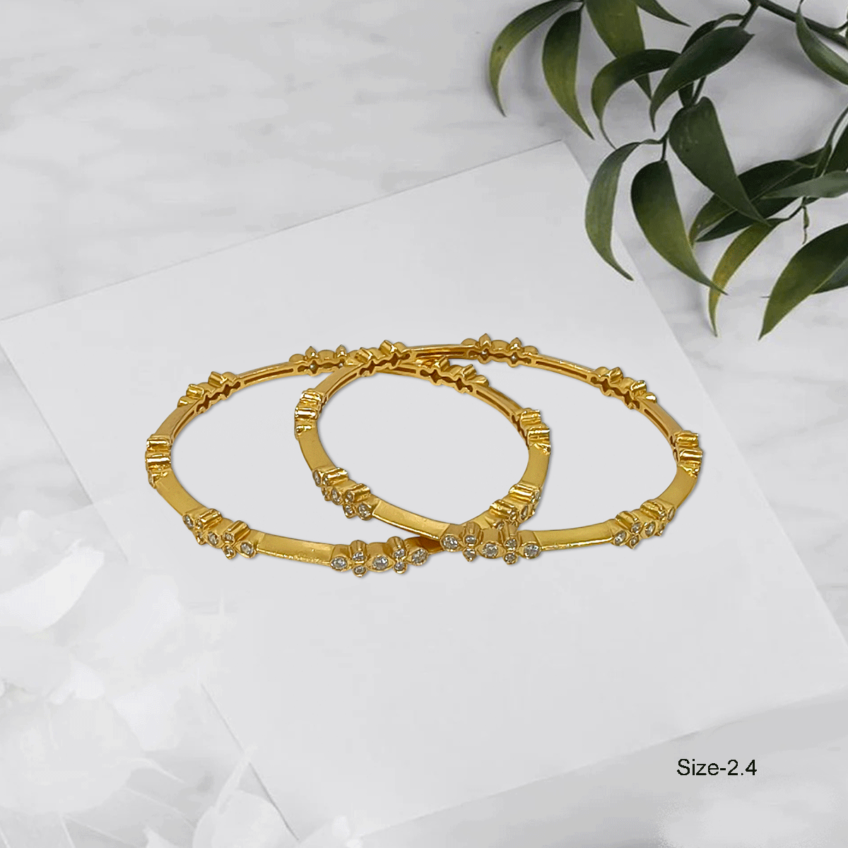 Radiant Royale White Stone Bangles
