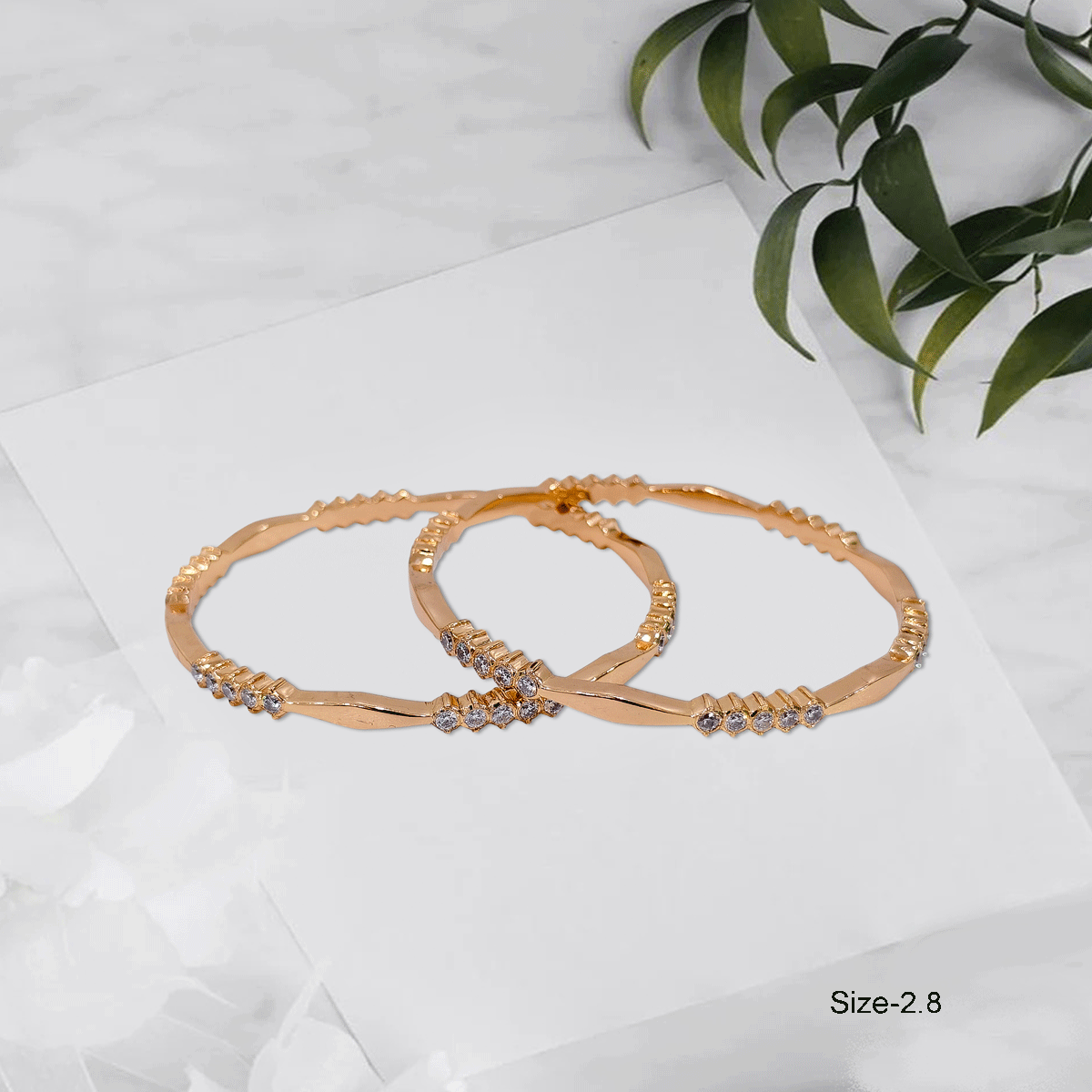 Radiant Royale White Stone Bangles