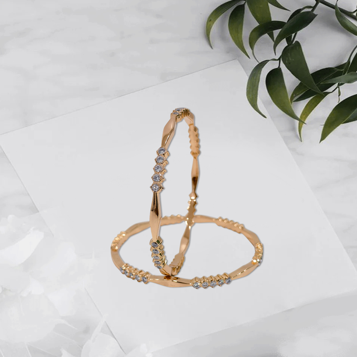 Radiant Royale White Stone Bangles