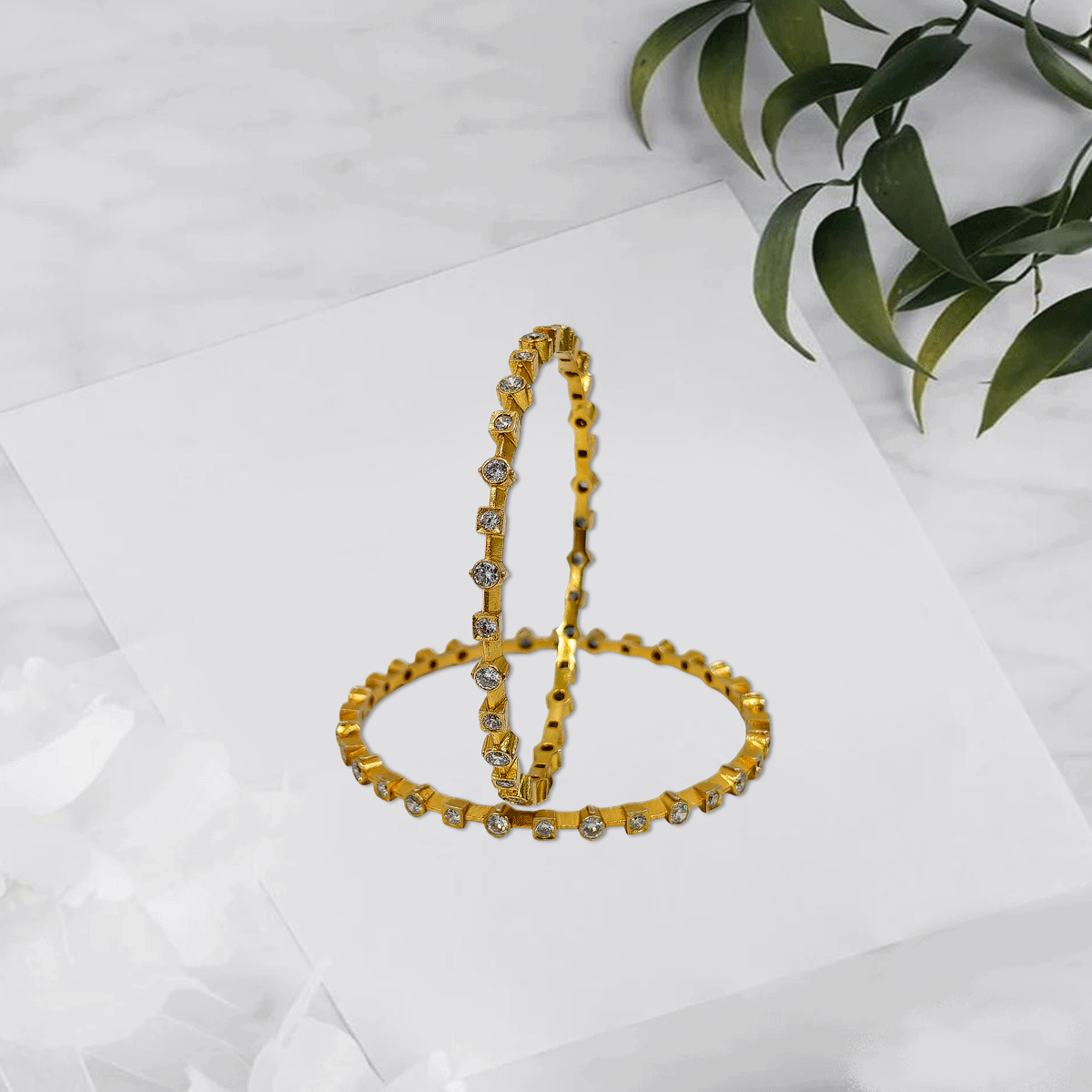 Radiant Royale White Stone Bangles