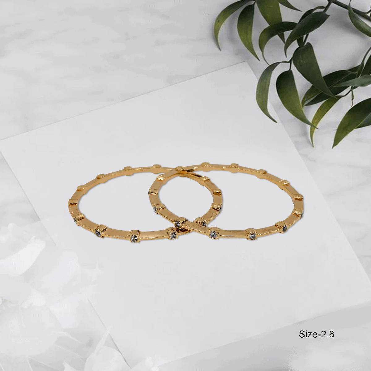 Radiant Royale White Stone Bangles