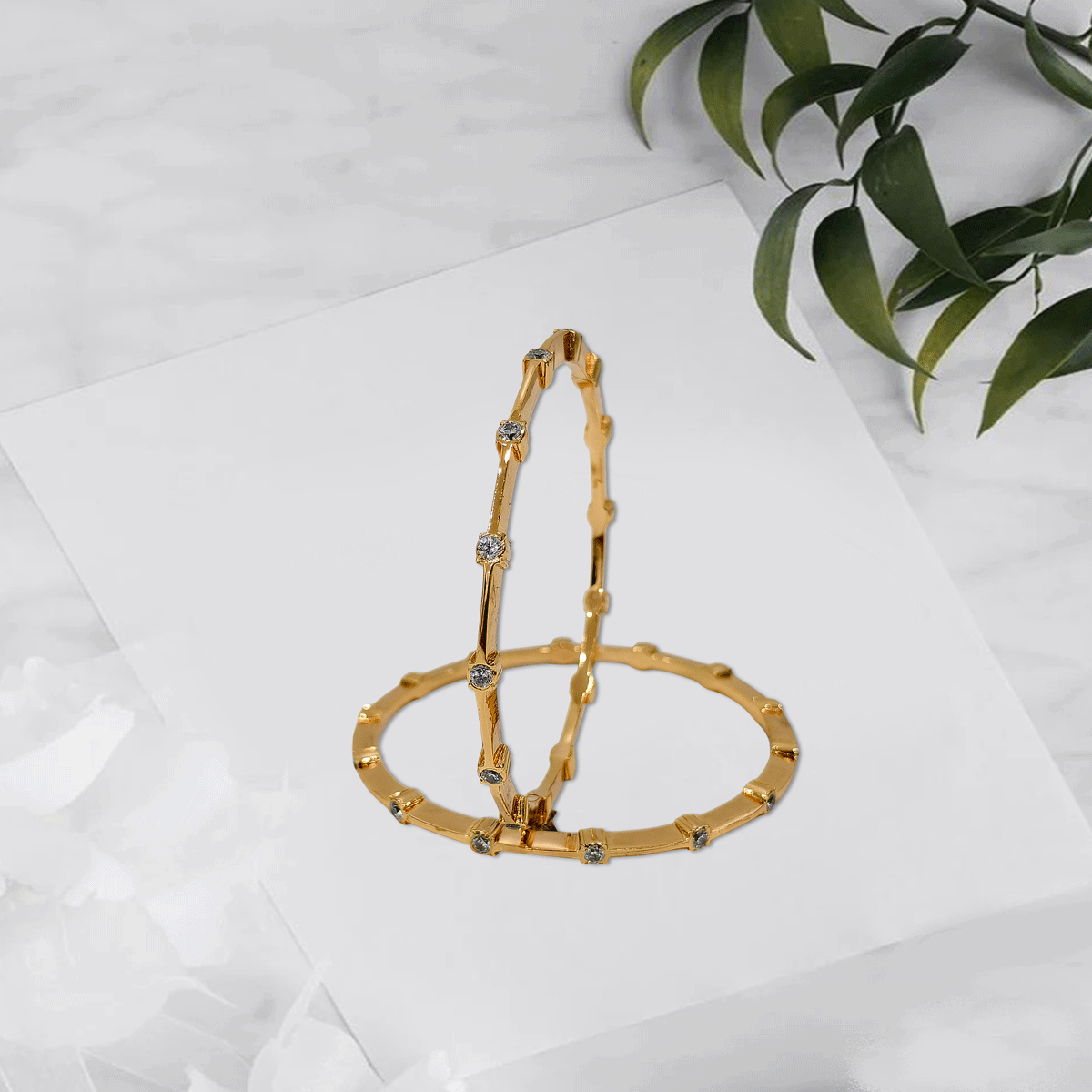 Radiant Royale White Stone Bangles