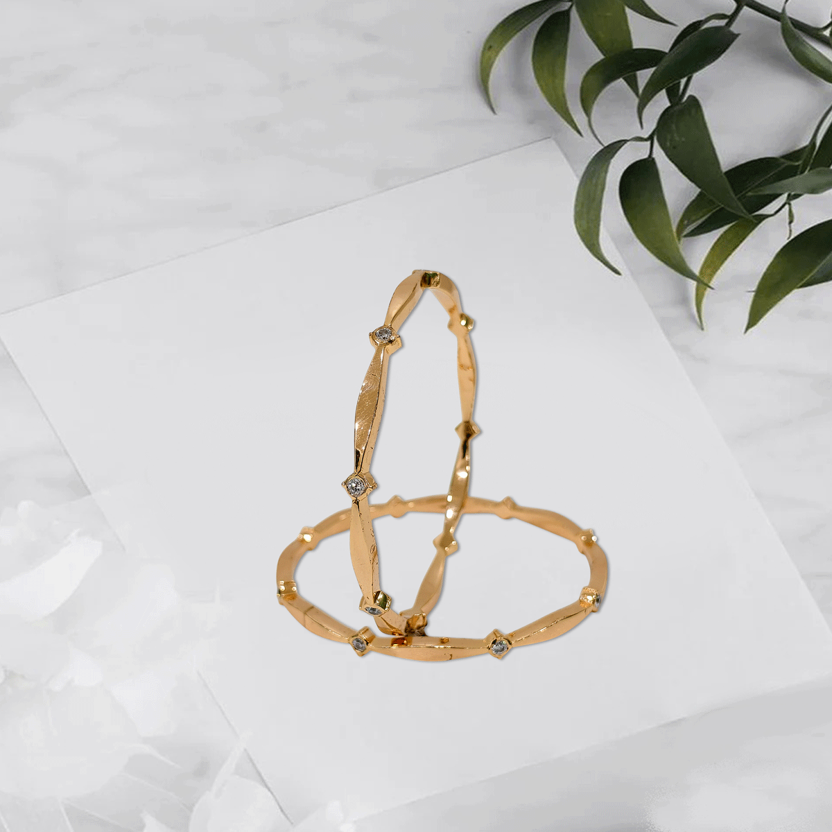 Radiant Royale White Stone Bangles