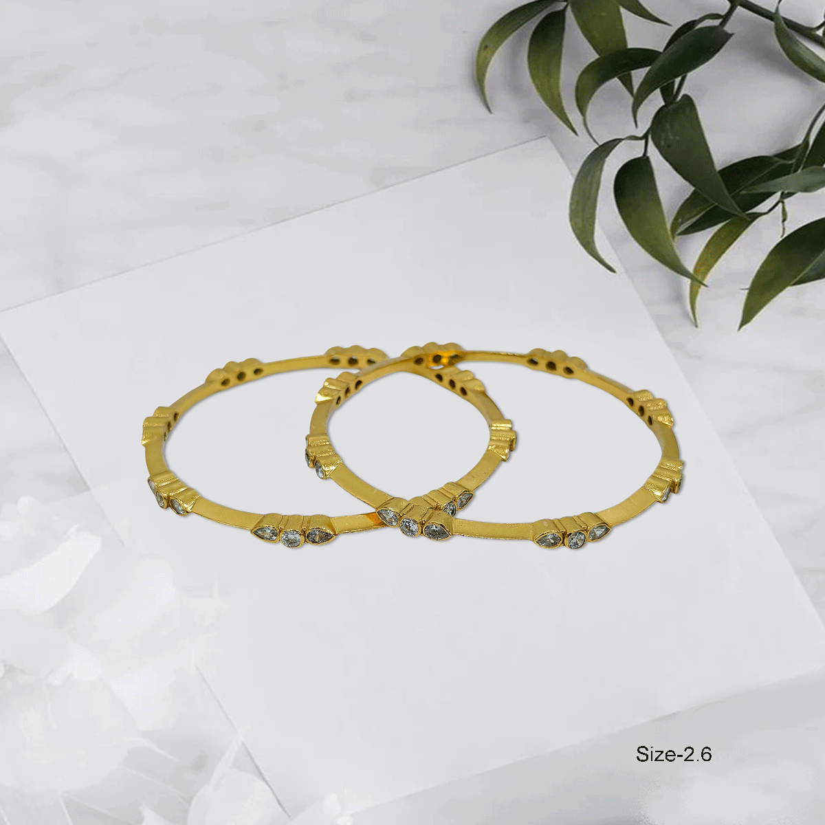 Radiant Royale White Stone Bangles