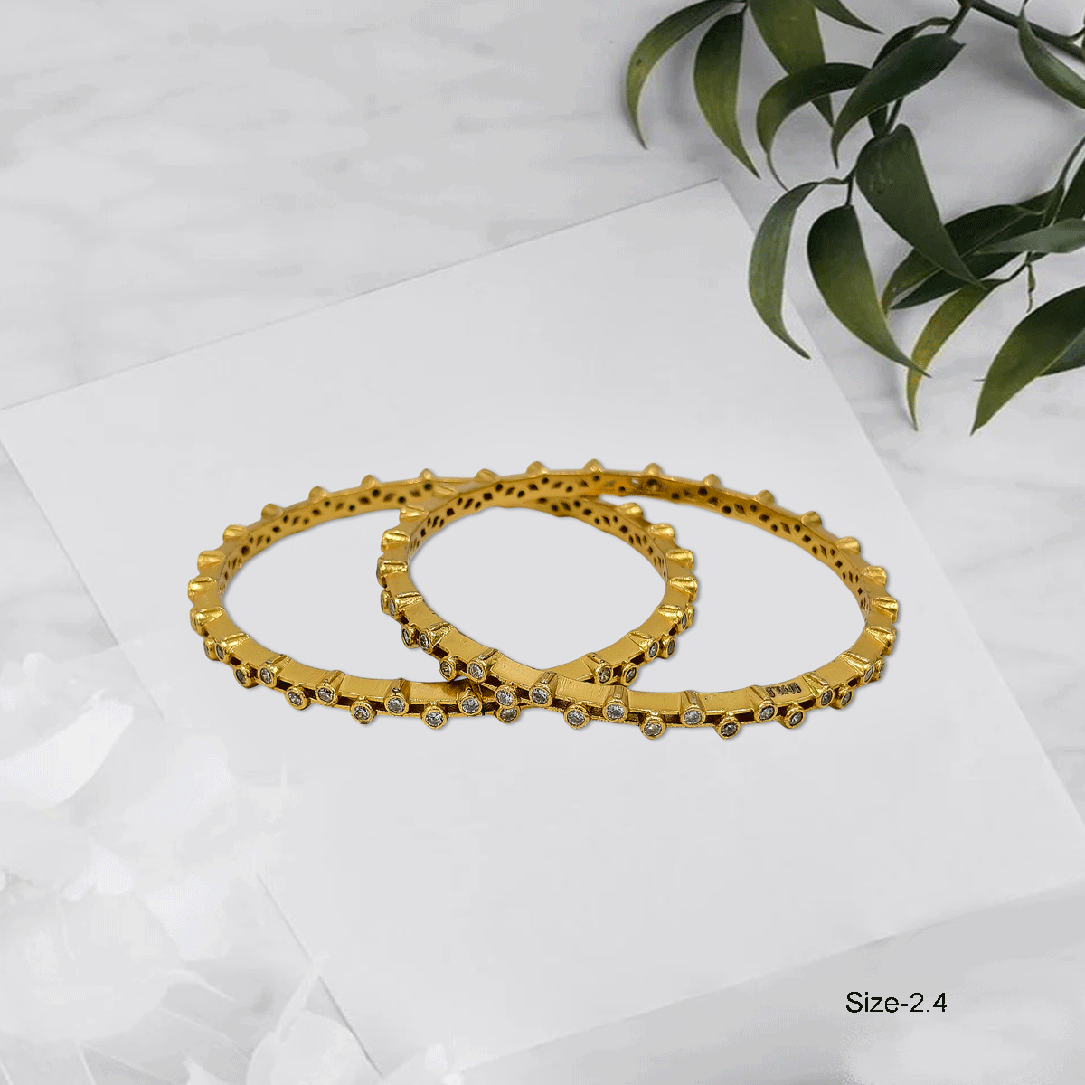 Radiant Royale White Stone Bangles