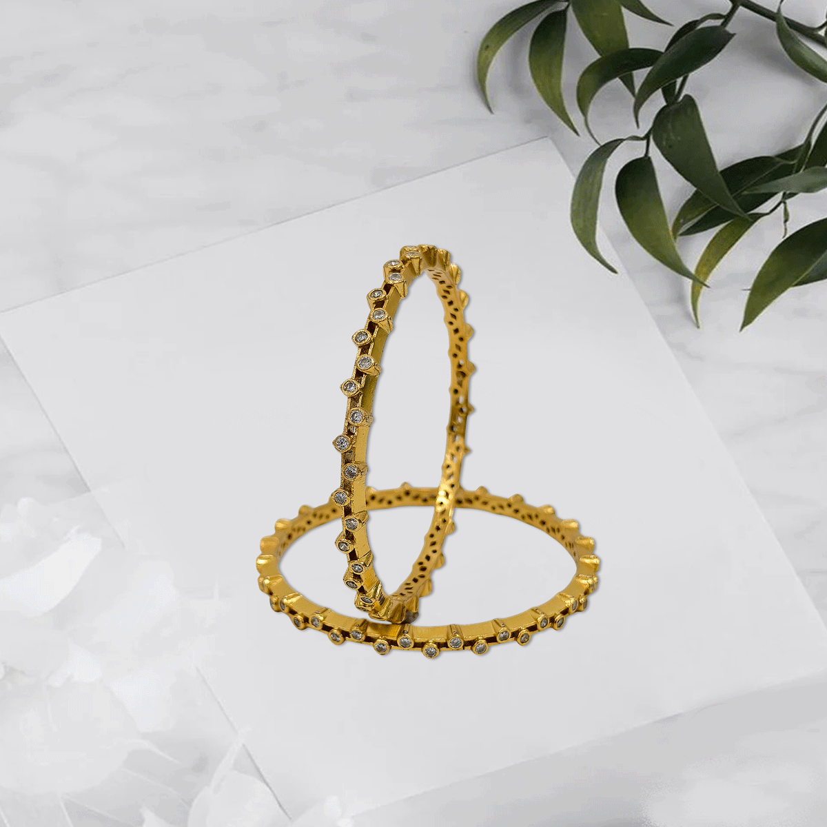 Radiant Royale White Stone Bangles