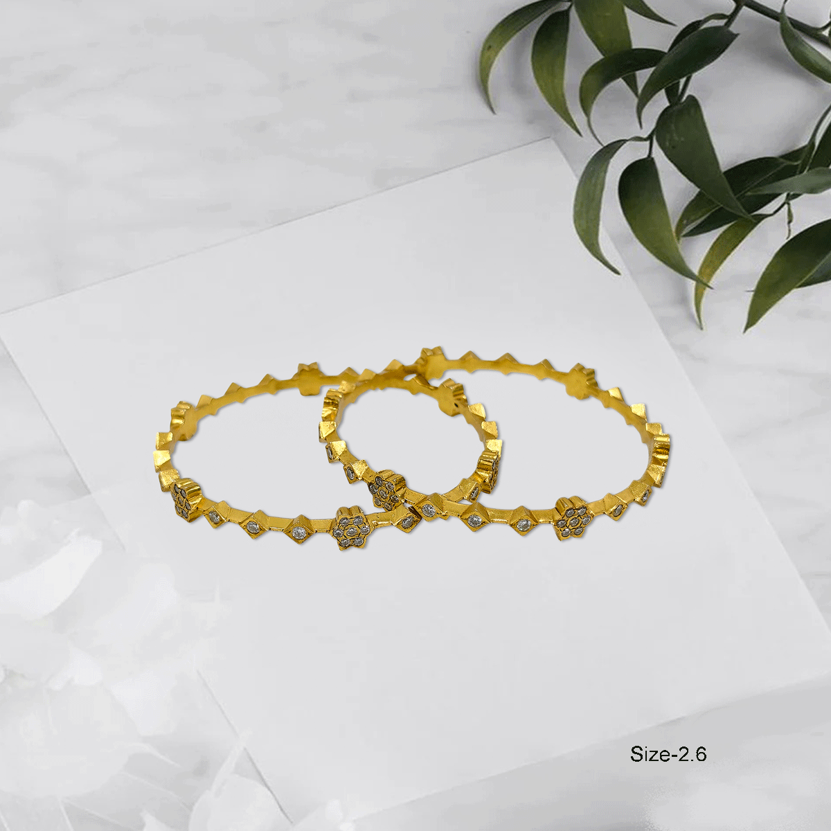 Radiant Royale White Stone Bangles