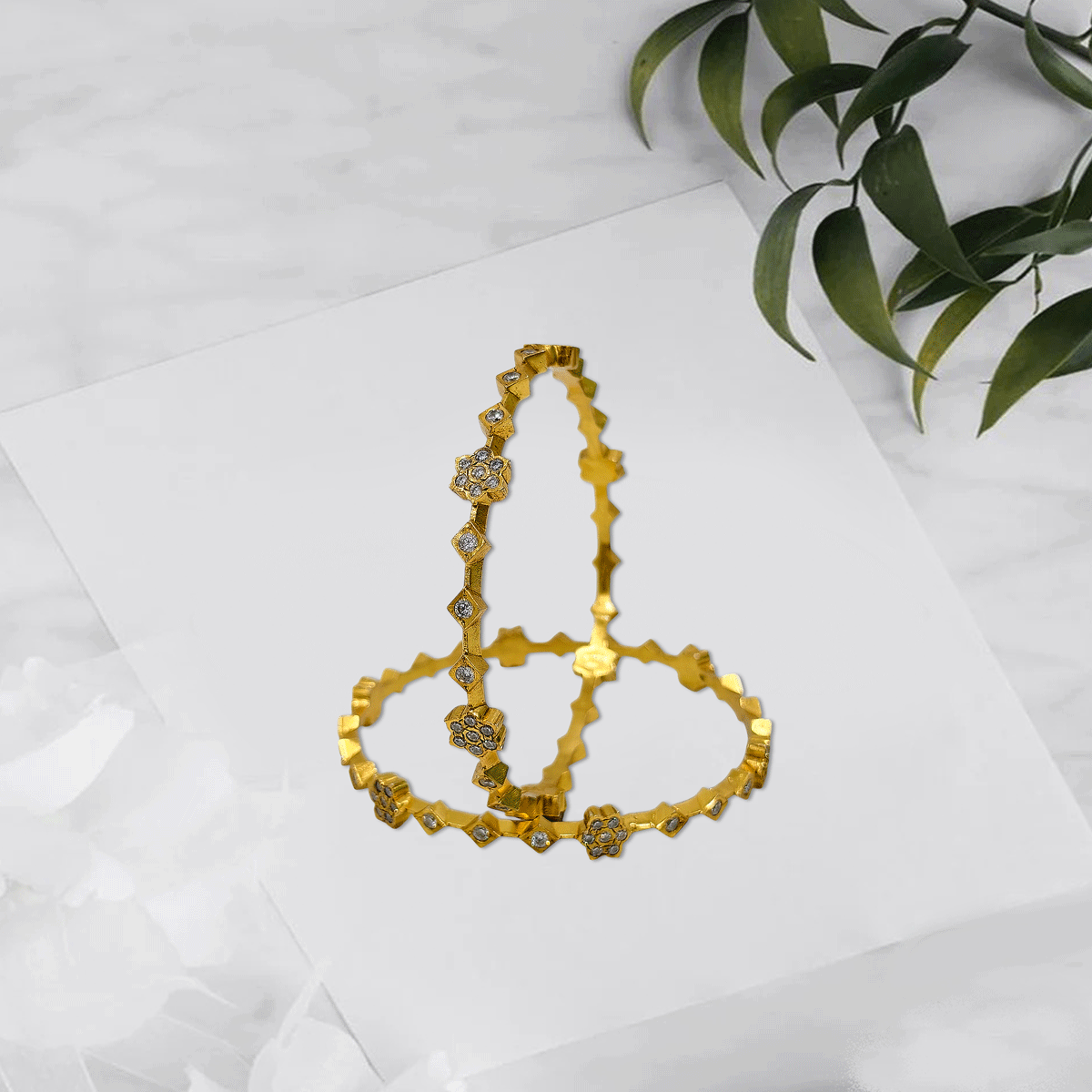 Radiant Royale White Stone Bangles