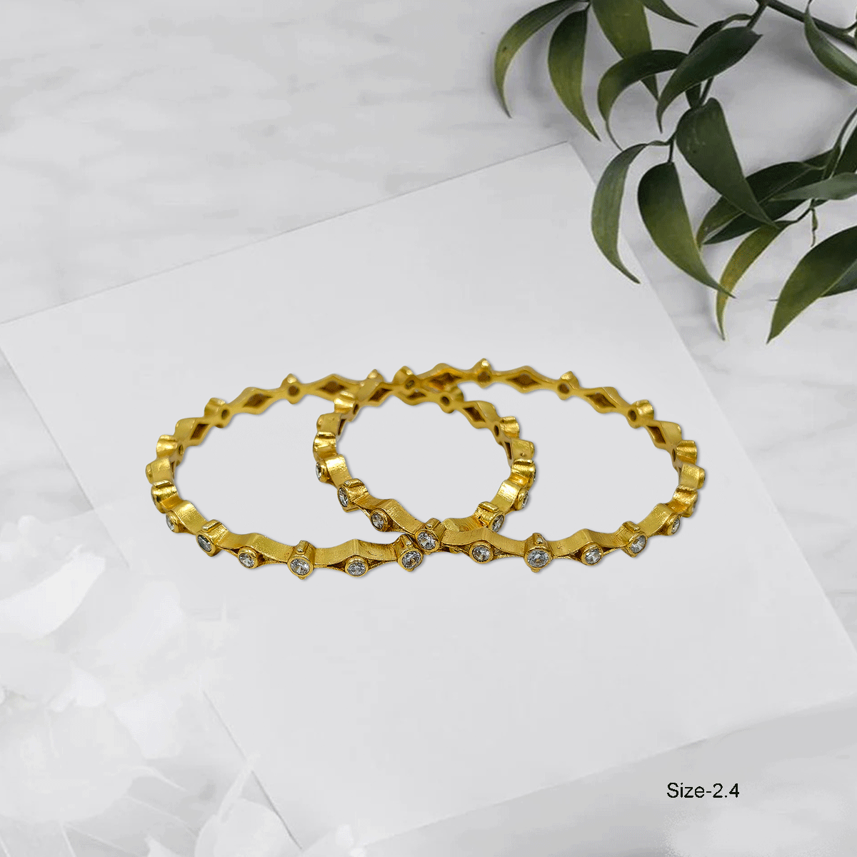 Radiant Royale White Stone Bangles