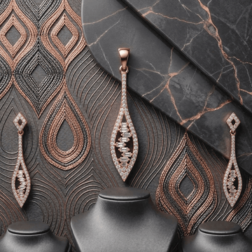 Graceful Rose Gold Pendant Set