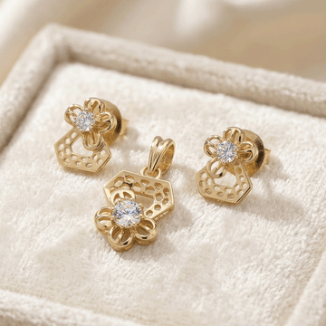 Graceful Rose Gold Pendant Set