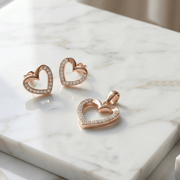 Graceful Rose Gold Pendant Set