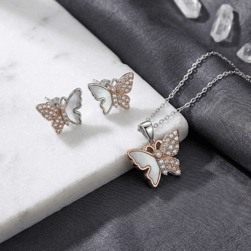 Graceful Rose Gold Pendant Set