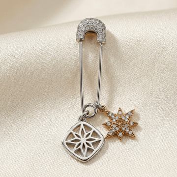 Elegant 92.5 Sterling Silver Saree Pin