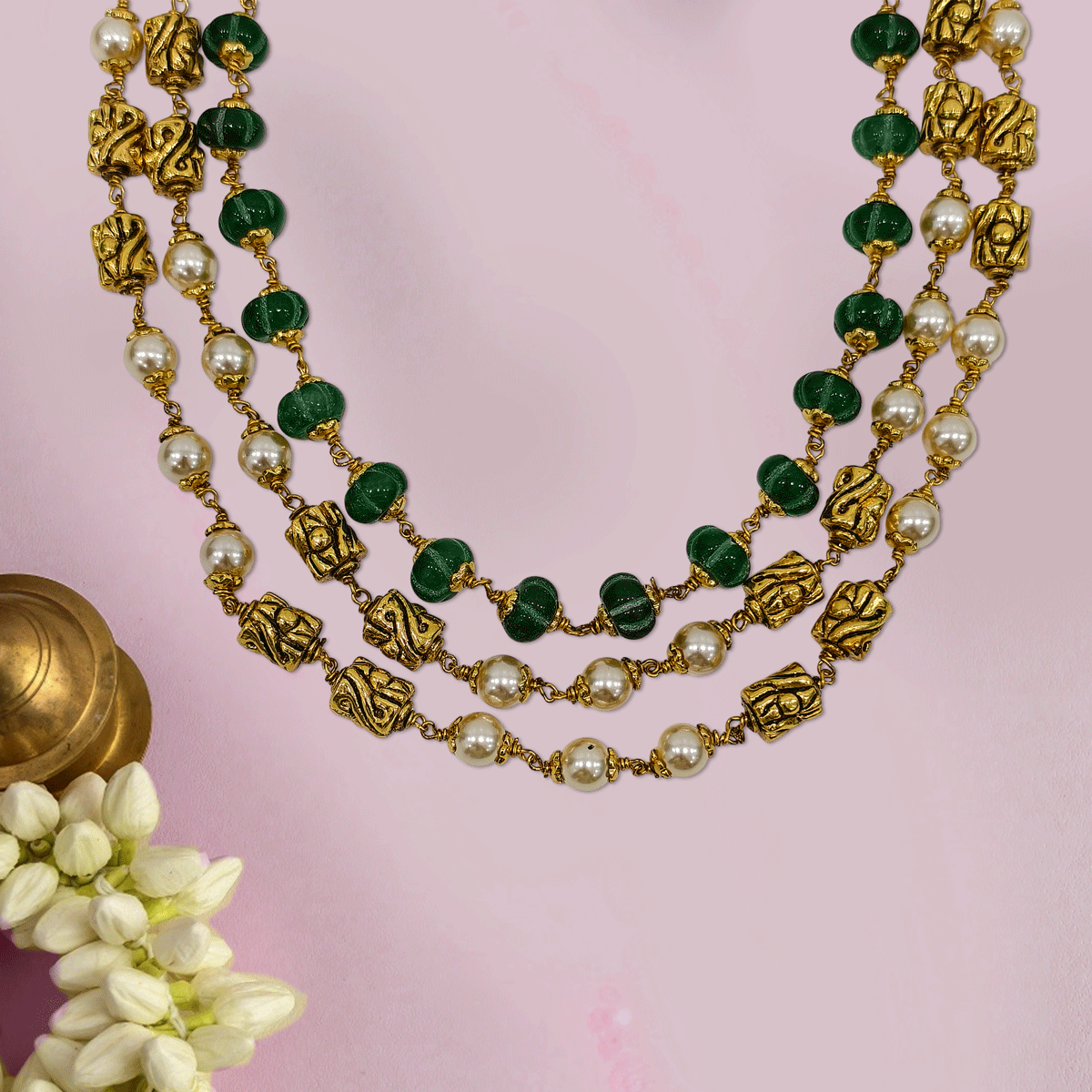 Artisan Nakshi Ball Beads Necklace