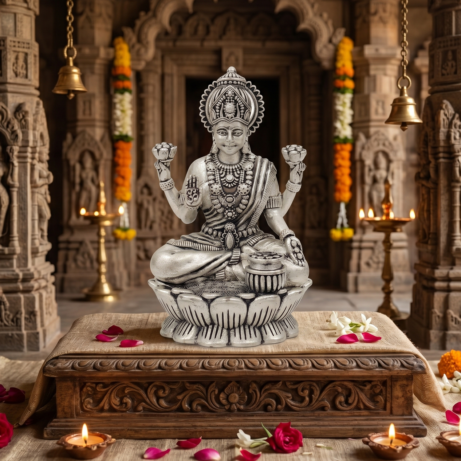 92.5 Silver Lakshmi Statue