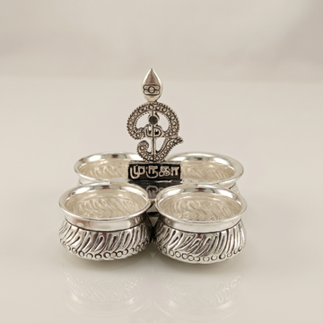 92.5 Silver Om Muruga Silver Kumkum Bowl Set