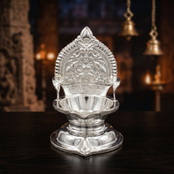 92.5 Silver Divine Pure Silver-Finish Lakshmi Deepam