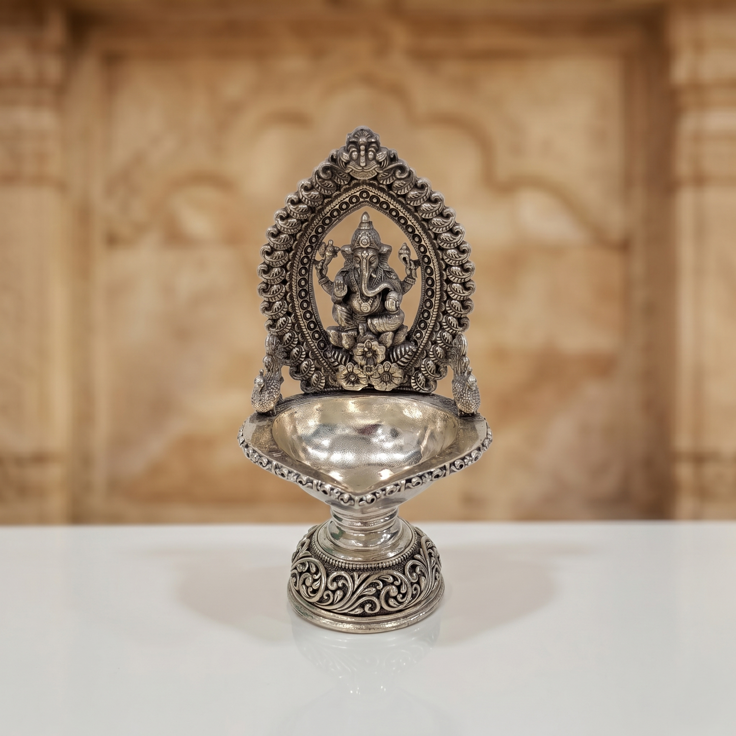 92.5 Silver Divine Ganpati Deepam