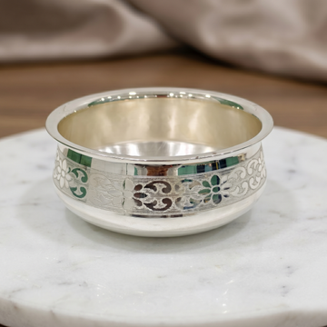 92.5 Sterling Silver Traditional Bowl with Floral Engraving
