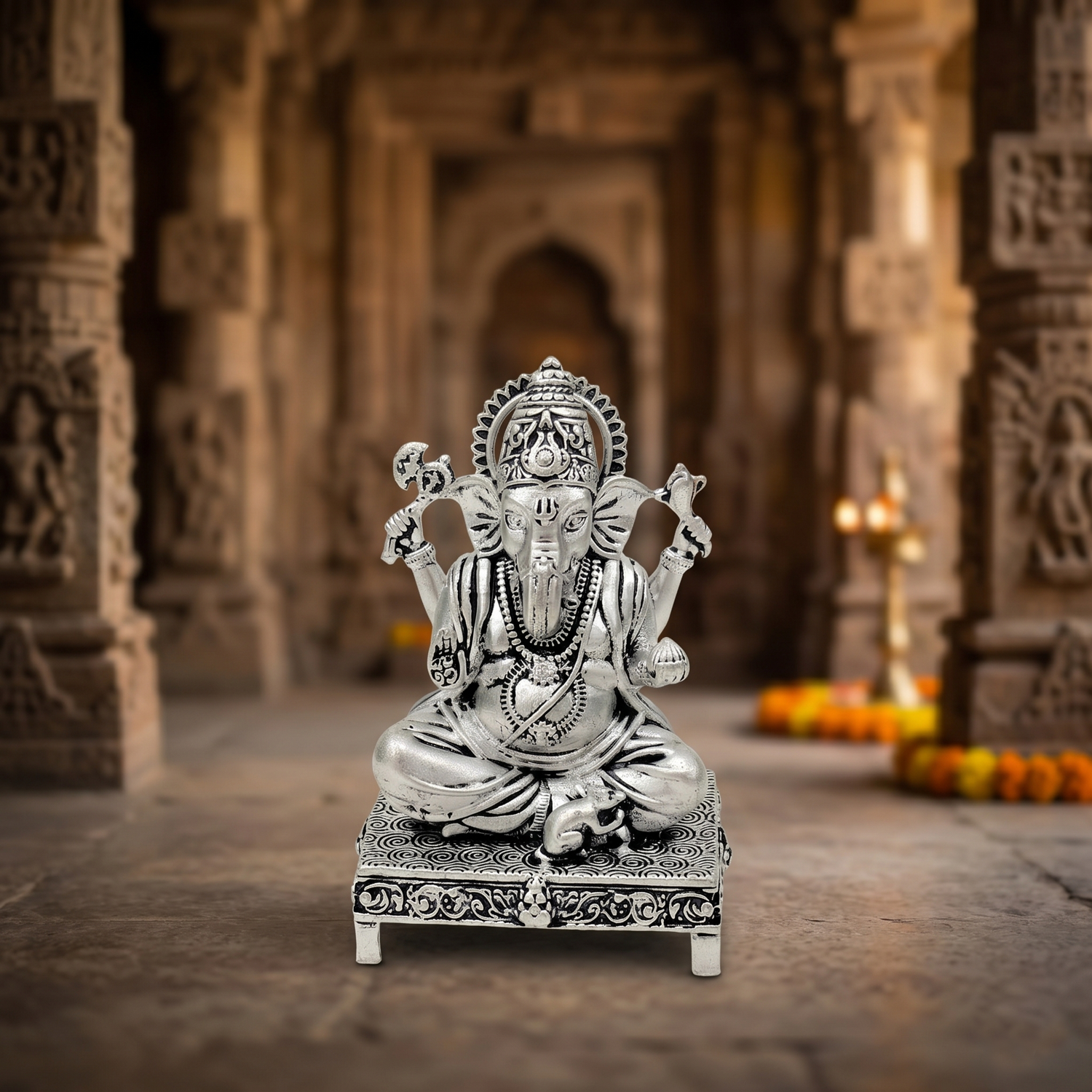 92.5 Silver Lord Ganesha Statue