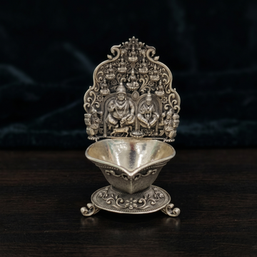 92.5 Silver The Shiva Parvati Prabhavali Silver Diya