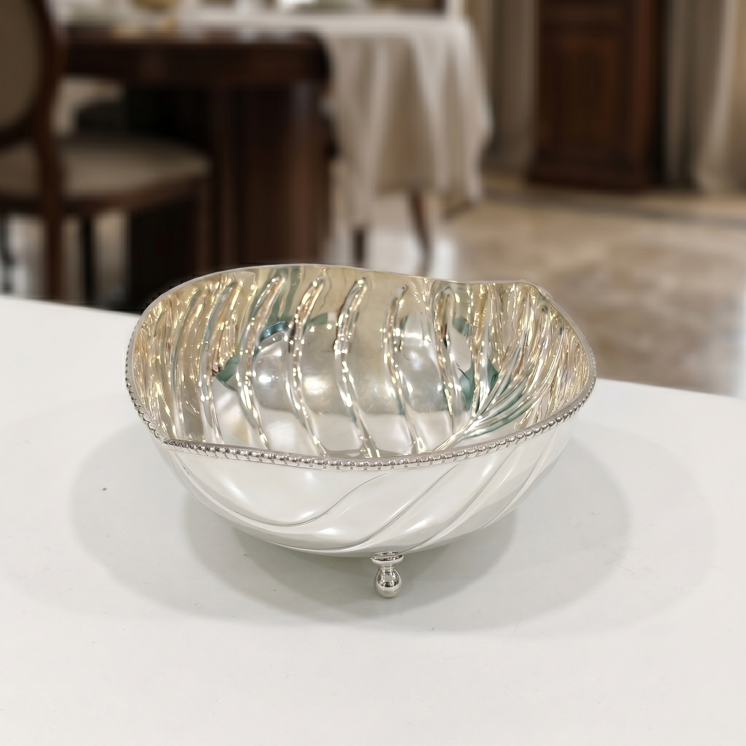 92.5 Silver Elegantly Crafted Serving Bowl
