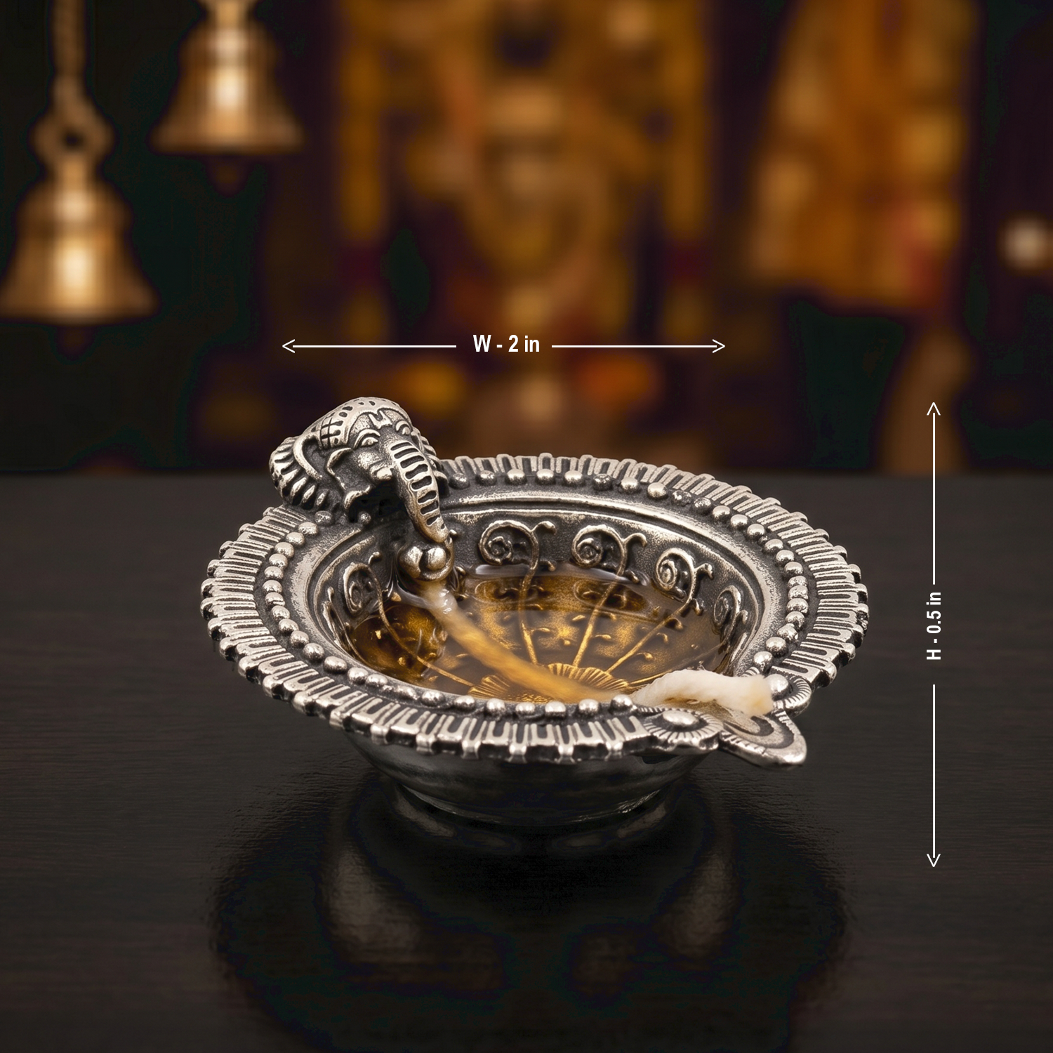 92.5 Silver Classic Silver Gaja Deepam