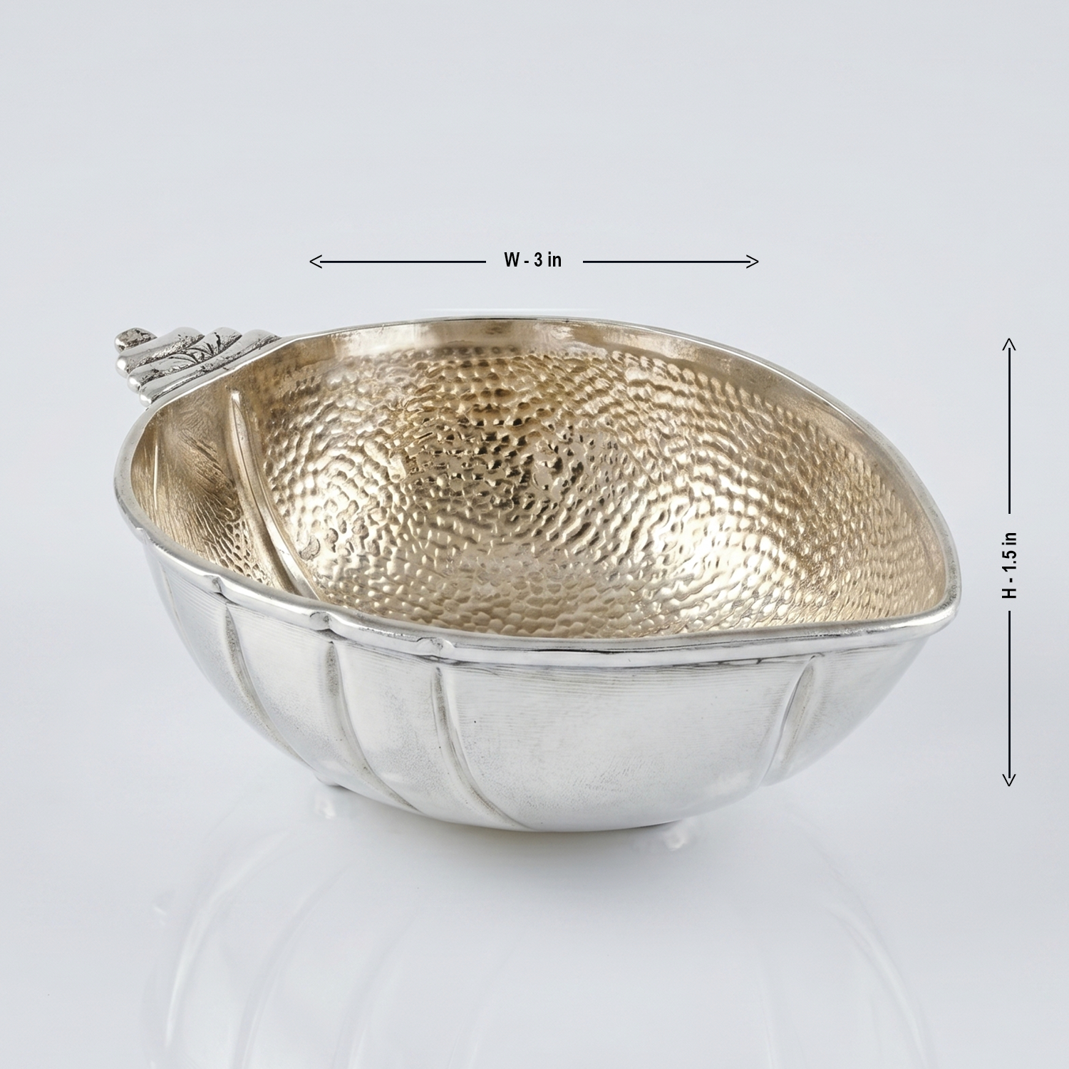 92.5 Sterling Silver Hammered Mango Bowl