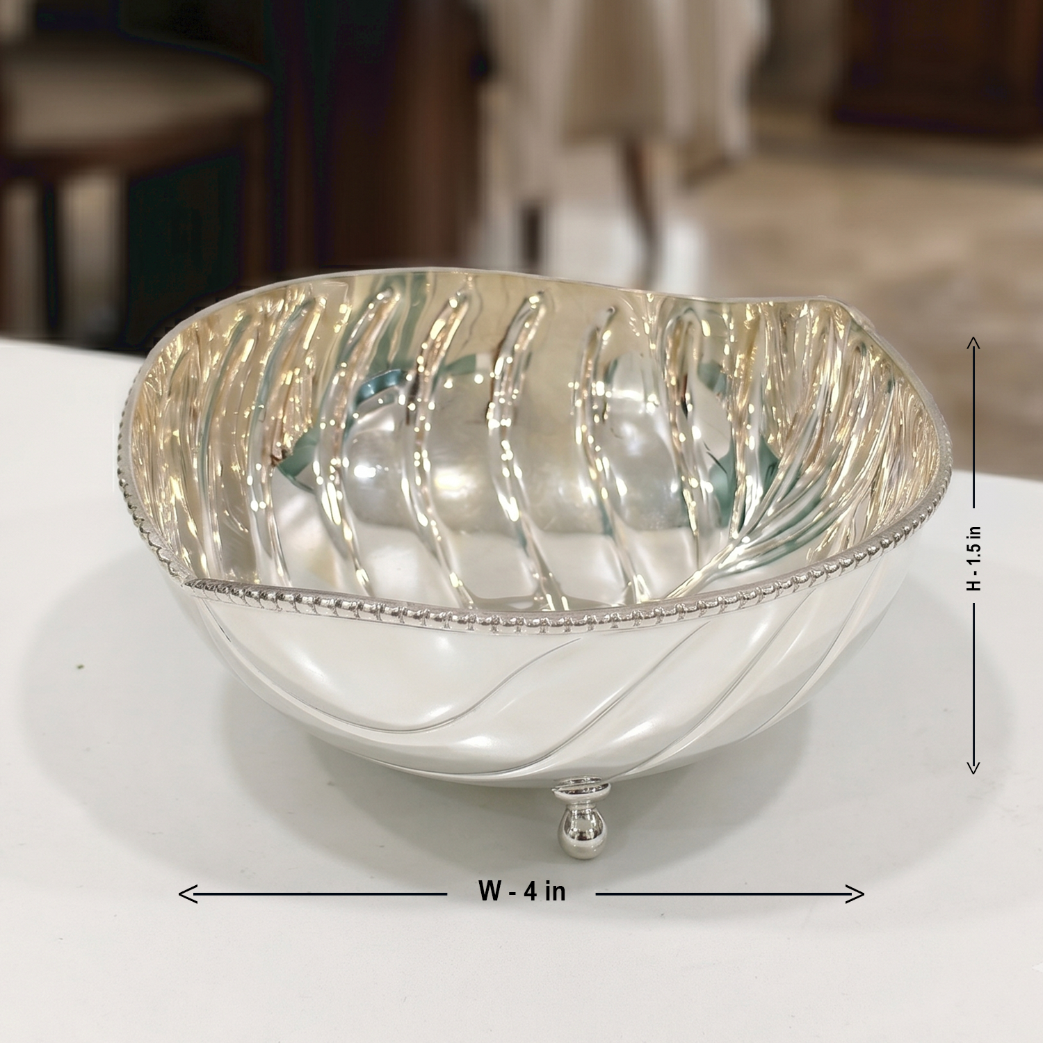 92.5 Silver Elegantly Crafted Serving Bowl