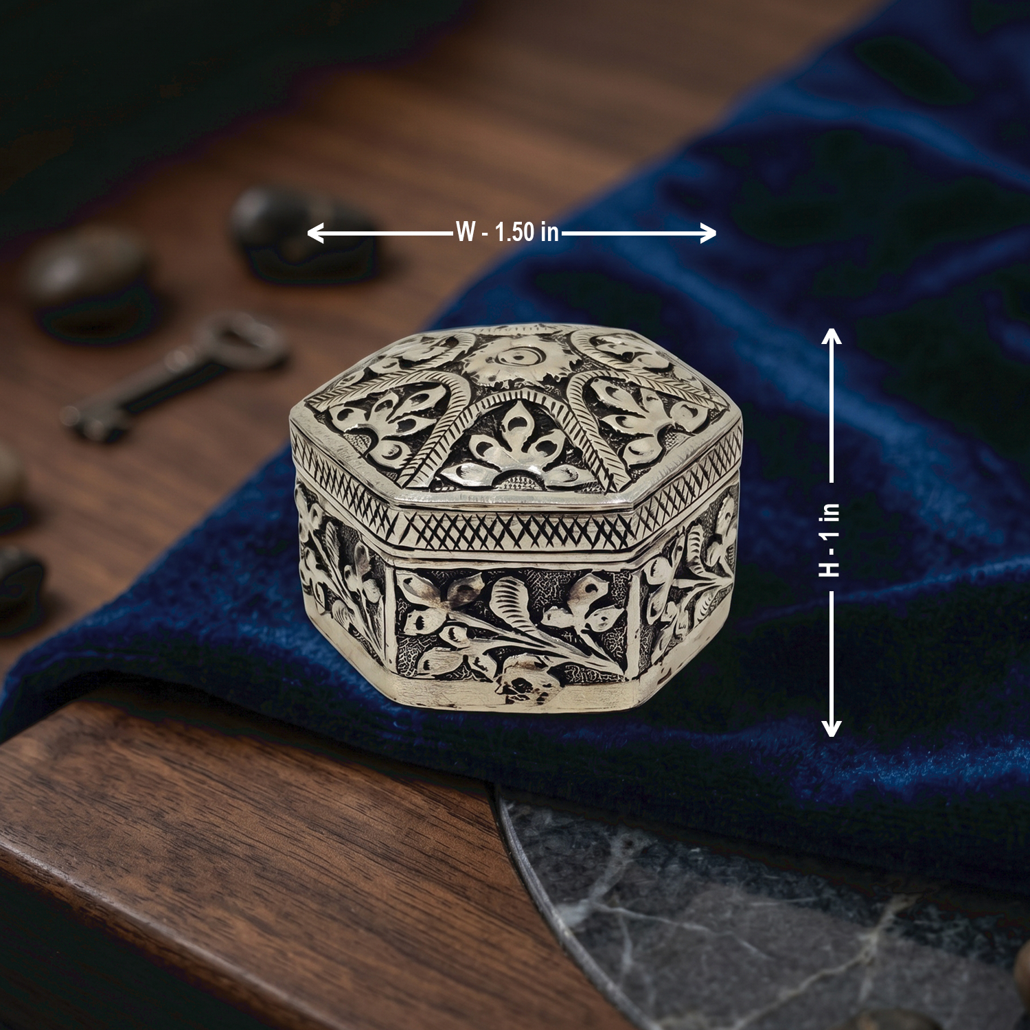 92.5 Silver Designer Kumkum Box