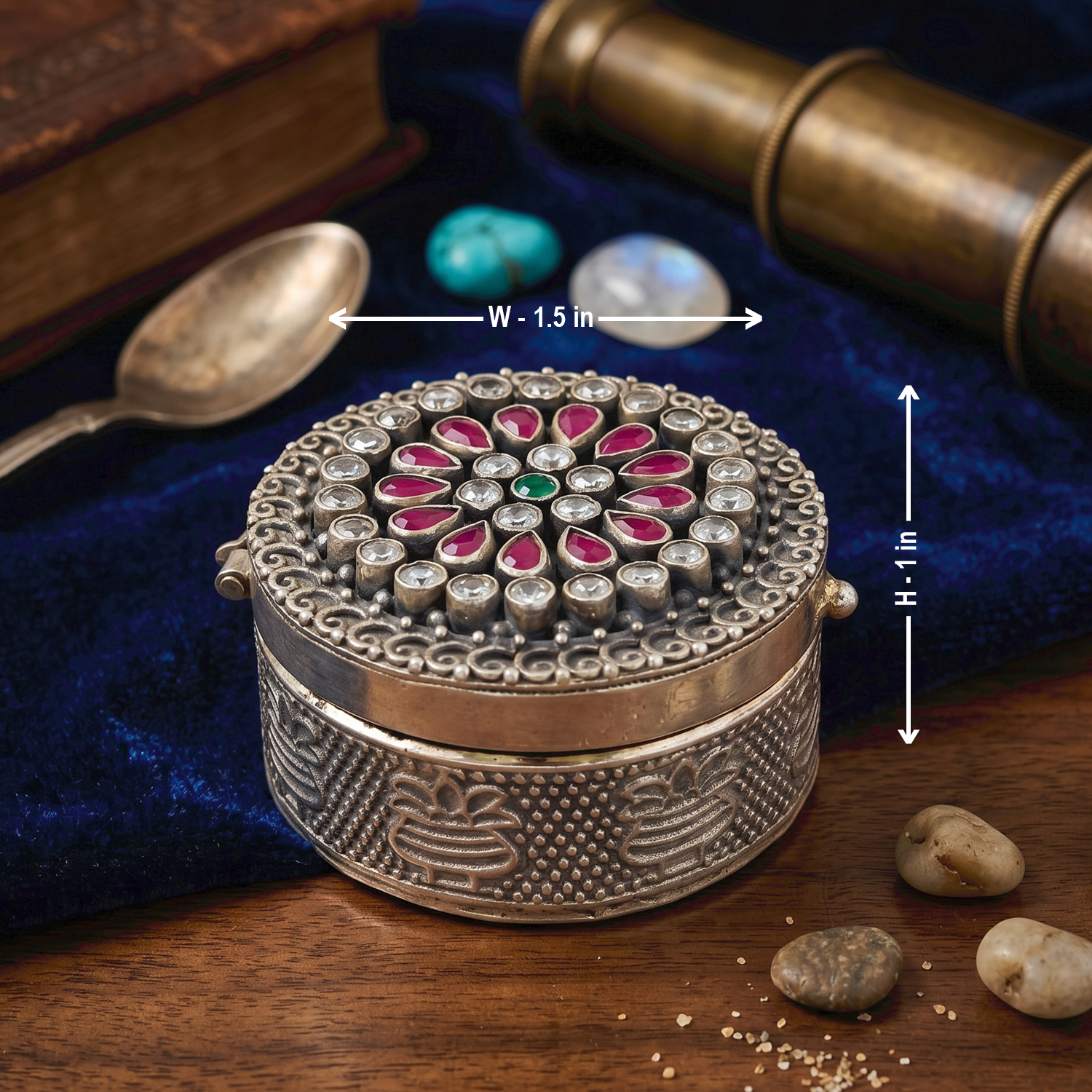 92.5 Silver Designer Kumkum Box