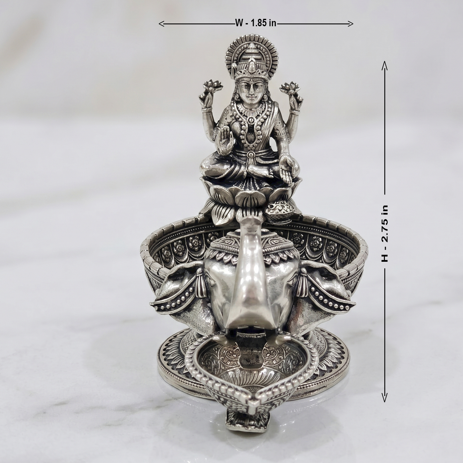 The Lakshmi Gajah Silver Diya 92.5 Silver