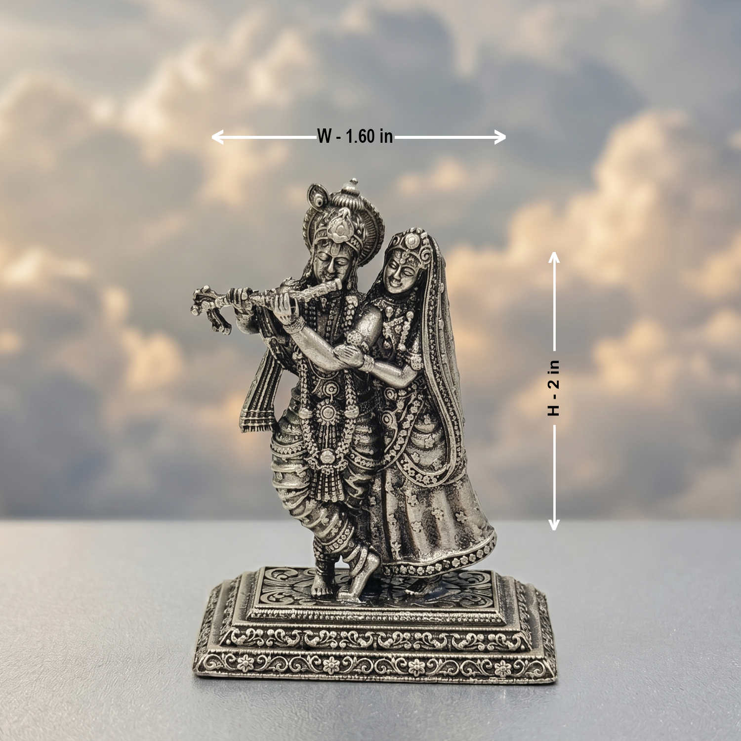 92.5 Silver Radha Krishna Statue