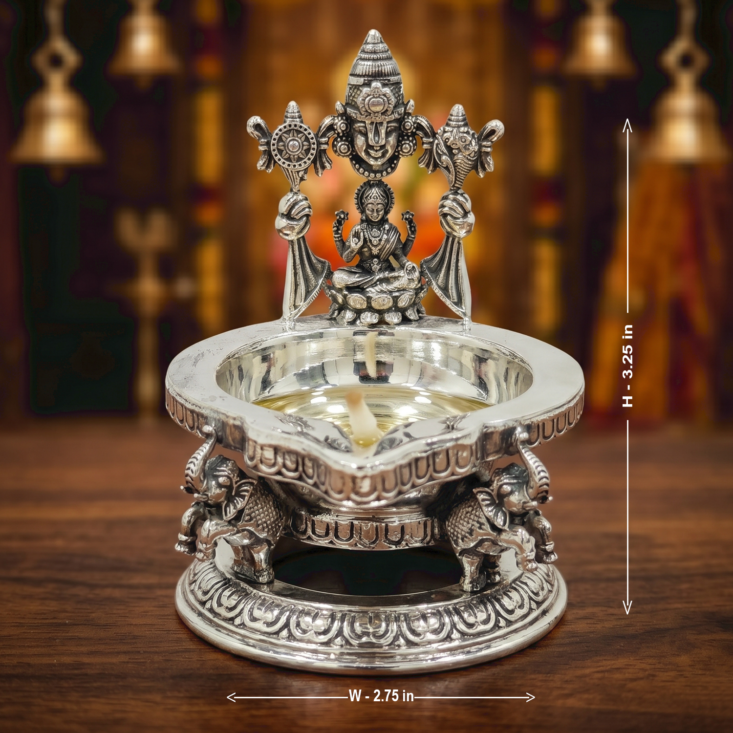 92.5 Silver Classic Gaja Venkateswara Deepam
